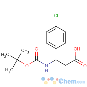 CAS No:284493-65-8 3-(4-chlorophenyl)-3-[(2-methylpropan-2-yl)oxycarbonylamino]propanoic<br />acid