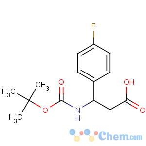CAS No:284493-72-7 3-(4-fluorophenyl)-3-[(2-methylpropan-2-yl)oxycarbonylamino]propanoic<br />acid