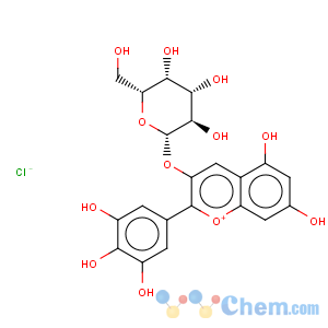 CAS No:28500-00-7 1-Benzopyrylium, 3-(b-D-galactopyranosyloxy)-5,7-dihydroxy-2-(3,4,5-trihydroxyphenyl)-,chloride (1:1)