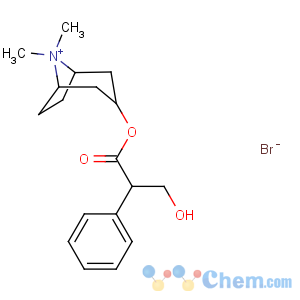 CAS No:2870-71-5 8-Azoniabicyclo[3.2.1]octane,3-(3-hydroxy-1-oxo-2-phenylpropoxy)-8,8-dimethyl-, bromide (1:1), (3-endo)-