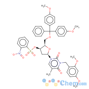 CAS No:290371-75-4 2,4(1H,3H)-Pyrimidinedione,1-[5-O-[bis(4-methoxyphenyl)phenylmethyl]-2-deoxy-3-O-[(4-nitrophenyl)sulfonyl]-b-D-threo-pentofuranosyl]-3-[(2,4-dimethoxyphenyl)methyl]-5-methyl-