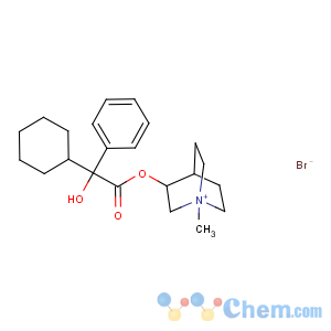 CAS No:29125-56-2 1-Azoniabicyclo[2.2.2]octane,3-[(2-cyclohexyl-2-hydroxy-2-phenylacetyl)oxy]-1-methyl-, bromide (1:1)