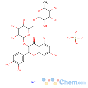 CAS No:29189-76-2 sodium; 4-[5,7-dihydroxy-4-oxo-3-[(2S,3R,4S,5R,6R)-3,4,5-trihydroxy-6-[[(2R,3R,4R,5S,6S)-3,4,5-trihydroxy-6-methyl-oxan-2-yl]oxymethyl]oxan-2-yl]oxy-chromen-2-yl]-2-hydroxy-phenolate; sulfuric acid