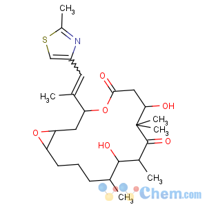 CAS No:29482-47-1 (1R,5S,6S,7R,10S,14S,16S)-6,10-dihydroxy-5,7,9,<br />9-tetramethyl-14-[(E)-1-(2-methyl-1,3-thiazol-4-yl)prop-1-en-2-yl]-13,<br />17-dioxabicyclo[14.1.0]heptadecane-8,12-dione