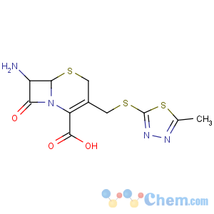 CAS No:30246-33-4 5-Thia-1-azabicyclo[4.2.0]oct-2-ene-2-carboxylicacid, 7-amino-3-[[(5-methyl-1,3,4-thiadiazol-2-yl)thio]methyl]-8-oxo-, (6R,7R)-