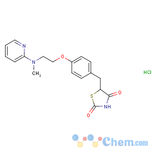 CAS No:302543-62-0 5-[[4-[2-[methyl(pyridin-2-yl)amino]ethoxy]phenyl]methyl]-1,<br />3-thiazolidine-2,4-dione