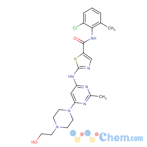 CAS No:302962-49-8 N-(2-chloro-6-methylphenyl)-2-[[6-[4-(2-hydroxyethyl)piperazin-1-yl]-2-<br />methylpyrimidin-4-yl]amino]-1,3-thiazole-5-carboxamide