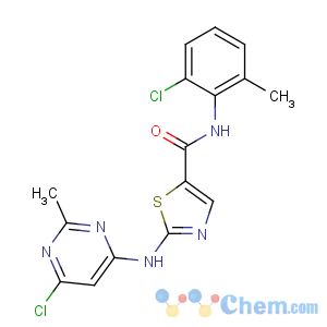 CAS No:302964-08-5 N-(2-chloro-6-methylphenyl)-2-[(6-chloro-2-methylpyrimidin-4-yl)amino]-<br />1,3-thiazole-5-carboxamide