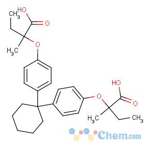 CAS No:30299-08-2 2-[4-[1-[4-(2-carboxybutan-2-yloxy)phenyl]cyclohexyl]phenoxy]-2-<br />methylbutanoic acid