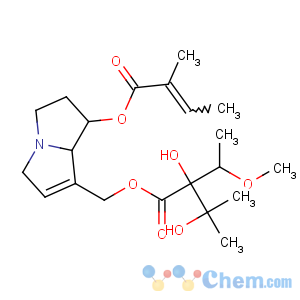 CAS No:303-34-4 2-Butenoic acid,2-methyl-,(1S,7aR)-7-[[(2R)-2,3-dihydroxy-2-[(1S)-1-methoxyethyl]-3-methyl-1-oxobutoxy]methyl]-2,3,5,7a-tetrahydro-1H-pyrrolizin-1-ylester, (2Z)-