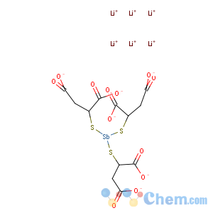 CAS No:305-97-5 Butanedioic acid,2-mercapto-, antimony(3+) lithium salt (3:1:6)