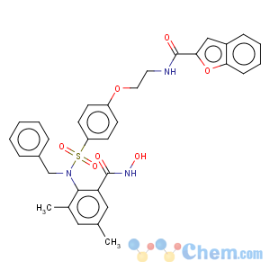 CAS No:307002-73-9 n-[2-[4-[[[2-[(hydroxyamino)carbonyl]-4,6-dimethylphenyl](phenylmethyl)amino]sulfonyl]phenoxy]ethyl]-2-benzofurancarboxamide