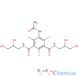 CAS No:31127-80-7 5-acetamido-1-N,3-N-bis(2,3-dihydroxypropyl)-2,4,6-triiodobenzene-1,<br />3-dicarboxamide