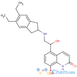 CAS No:312753-06-3 2(1H)-Quinolinone,5-[(1R)-2-[(5,6-diethyl-2,3-dihydro-1H-inden-2-yl)amino]-1-hydroxyethyl]-8-hydroxy-