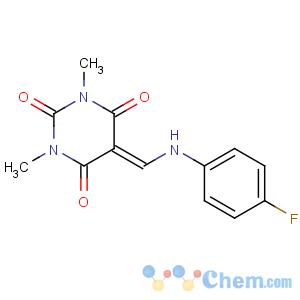 CAS No:313688-37-8 2,4,6(1H,3H,5H)-Pyrimidinetrione,5-[[(4-fluorophenyl)amino]methylene]-1,3-dimethyl-