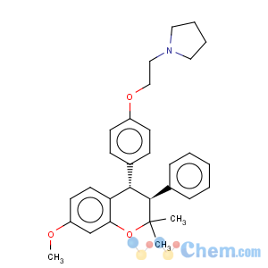 CAS No:31477-60-8 Pyrrolidine,1-[2-[4-[(3R,4R)-3,4-dihydro-7-methoxy-2,2-dimethyl-3-phenyl-2H-1-benzopyran-4-yl]phenoxy]ethyl]-,rel-