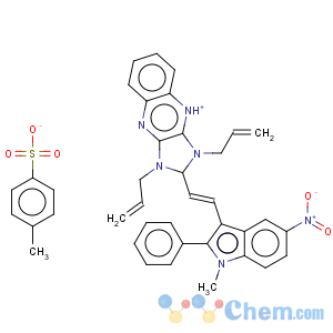 CAS No:31521-55-8 1,3-Diallyl-2-(2-(1-methyl-5-nitro-2-phenylindol-3-yl)vinyl)-1H-imidazo(4,5-b)quinoxalinium toluene-p-sulphonate
