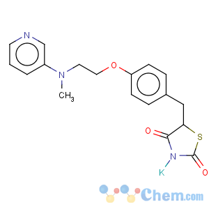 CAS No:316371-84-3 2,4-Thiazolidinedione,5-[[4-[2-(methyl-2-pyridinylamino)ethoxy]phenyl]methyl]-, potassium salt (1:1)