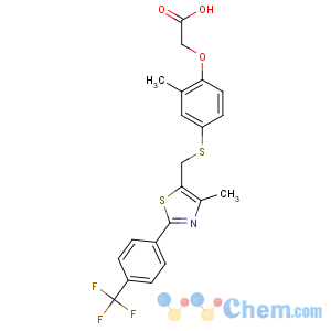 CAS No:317318-70-0 2-[2-methyl-4-[[4-methyl-2-[4-(trifluoromethyl)phenyl]-1,<br />3-thiazol-5-yl]methylsulfanyl]phenoxy]acetic acid