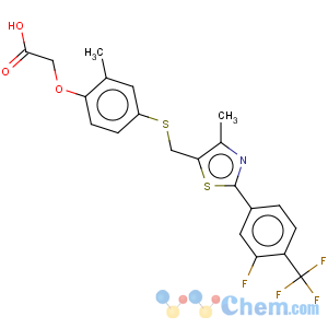 CAS No:317318-84-6 Aceticacid,2-[4-[[[2-[3-fluoro-4-(trifluoromethyl)phenyl]-4-methyl-5-thiazolyl]methyl]thio]-2-methylphenoxy]-