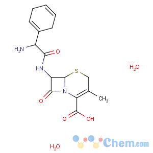 CAS No:31828-50-9 5-Thia-1-azabicyclo[4.2.0]oct-2-ene-2-carboxylicacid, 7-[[(2R)-2-amino-2-(1,4-cyclohexadien-1-yl)acetyl]amino]-3-methyl-8-oxo-,hydrate (1:2), (6R,7R)-