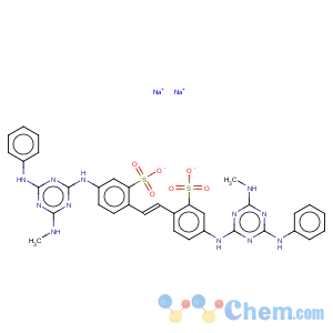CAS No:31900-04-6 Benzenesulfonic acid,2,2'-(1,2-ethenediyl)bis[5-[[4-(methylamino)-6-(phenylamino)-1,3,5-triazin-2-yl]amino]-,sodium salt (1:2)