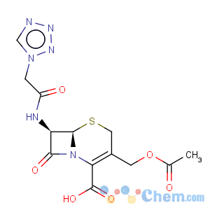 CAS No:32510-61-5 5-Thia-1-azabicyclo[4.2.0]oct-2-ene-2-carboxylicacid, 3-[(acetyloxy)methyl]-8-oxo-7-[[2-(1H-tetrazol-1-yl)acetyl]amino]-,(6R,7R)-