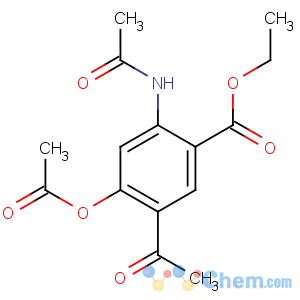 CAS No:325819-32-7 Benzoic acid,5-acetyl-2-(acetylamino)-4-(acetyloxy)-, ethyl ester
