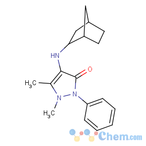 CAS No:32597-38-9 3H-Pyrazol-3-one,4-(bicyclo[2.2.1]hept-2-ylamino)-1,2-dihydro-1,5-dimethyl-2-phenyl-
