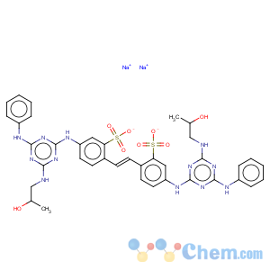 CAS No:32694-95-4 Benzenesulfonic acid,2,2'-(1,2-ethenediyl)bis[5-[[4-[(2-hydroxypropyl)amino]-6-(phenylamino)-1,3,5-triazin-2-yl]amino]-,sodium salt (1:2)
