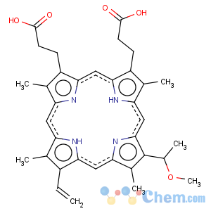 CAS No:327050-60-2 21H,23H-Porphine-2,18-dipropanoicacid, 12-ethenyl-7-(1-methoxyethyl)-3,8,13,17-tetramethyl- (9CI)