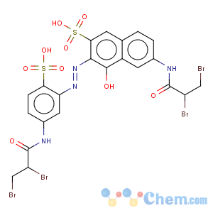 CAS No:32781-74-1 2-Naphthalenesulfonicacid,6-[(2,3-dibromo-1-oxopropyl)amino]-3-[2-[5-[(2,3-dibromo-1-oxopropyl)amino]-2-sulfophenyl]diazenyl]-4-hydroxy-