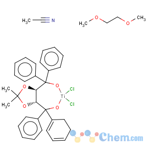 CAS No:328123-04-2 (4R,5R)-(-)-2,2-Dimethyl-alpha,alpha,alpha',alpha'-tetraphenyl-1,3-dioxolane-4,5-dimethanolato[1,2-bis(dimethoxy)ethane]titanium (IV) dichloride