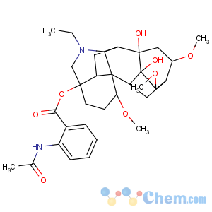 CAS No:32854-75-4 Aconitane-4,8,9-triol,20-ethyl-1,14,16-trimethoxy-, 4-[2-(acetylamino)benzoate], (1a,14a,16b)-