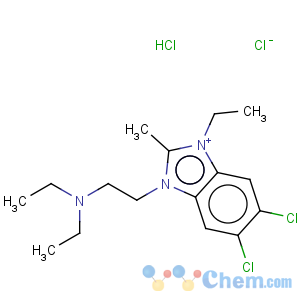 CAS No:32915-71-2 1H-Benzimidazolium,5,6-dichloro-3-[2-(diethylamino)ethyl]-1-ethyl-2-methyl-, chloride,hydrochloride (1:1:1)