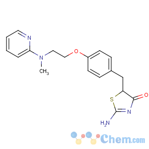 CAS No:329249-53-8 2-amino-5-[[4-[2-[methyl(pyridin-2-yl)amino]ethoxy]phenyl]methyl]-1,<br />3-thiazol-4-one