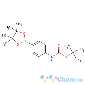 CAS No:330793-01-6 tert-butyl<br />N-[4-(4,4,5,5-tetramethyl-1,3,2-dioxaborolan-2-yl)phenyl]carbamate