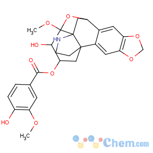 CAS No:33116-33-5 8β,10β-Epoxy-8-methoxy-2,3-[methylenebis(oxy)]hasubanan-6β,7β-diol 6-(4-hydroxy-3-methoxybenzoate)
