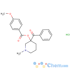 CAS No:33422-54-7 Benzoic acid,4-methoxy-, 3-benzoyl-1-methyl-3-piperidinyl ester, hydrochloride (1:1)