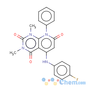 CAS No:334668-80-3 5-(4-Fluoro-phenylamino)-1,3-dimethyl-8-phenyl-1H,8H-pyrido[2,3-d]pyrimidine-2,4,7-trione