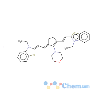 CAS No:33628-20-5 Benzothiazolium,3-ethyl-2-[2-[3-[2-(3-ethyl-2(3H)-benzothiazolylidene)ethylidene]-2-(4-morpholinyl)-1-cyclopenten-1-yl]ethenyl]-,iodide (1:1)