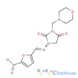 CAS No:3363-58-4 3-(morpholin-4-ylmethyl)-1-[(E)-(5-nitrofuran-2-yl)methylideneamino]<br />imidazolidine-2,4-dione