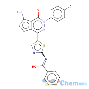 CAS No:337473-12-8 N-[5-[5-amino-3-(4-chlorophenyl)-4-oxo-thieno[3,4-d]pyridazin-1-yl]-1,3,4-thiadiazol-2-yl]benzamide