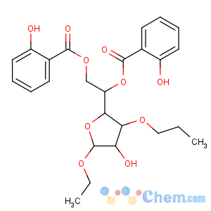 CAS No:33779-37-2 [(2R)-2-[(2R,3R,<br />4R)-5-ethoxy-4-hydroxy-3-propoxyoxolan-2-yl]-2-(2-hydroxybenzoyl)<br />oxyethyl] 2-hydroxybenzoate