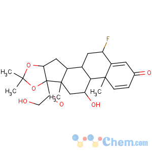 CAS No:3385-03-3 Pregna-1,4-diene-3,20-dione,6-fluoro-11,21-dihydroxy-16,17-[(1-methylethylidene)bis(oxy)]-, (6a,11b,16a)-