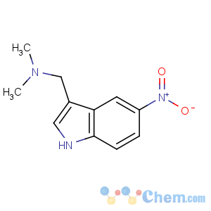 CAS No:3414-64-0 N,N-dimethyl-1-(5-nitro-1H-indol-3-yl)methanamine