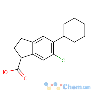 CAS No:34148-01-1 6-chloro-5-cyclohexyl-2,3-dihydro-1H-indene-1-carboxylic acid