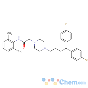 CAS No:3416-26-0 2-[4-[4,4-bis(4-fluorophenyl)butyl]piperazin-1-yl]-N-(2,<br />6-dimethylphenyl)acetamide