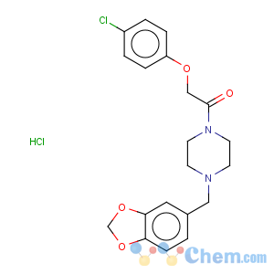 CAS No:34161-23-4 Ethanone,1-[4-(1,3-benzodioxol-5-ylmethyl)-1-piperazinyl]-2-(4-chlorophenoxy)-,hydrochloride (1:1)