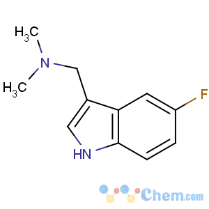 CAS No:343-90-8 1-(5-fluoro-1H-indol-3-yl)-N,N-dimethylmethanamine